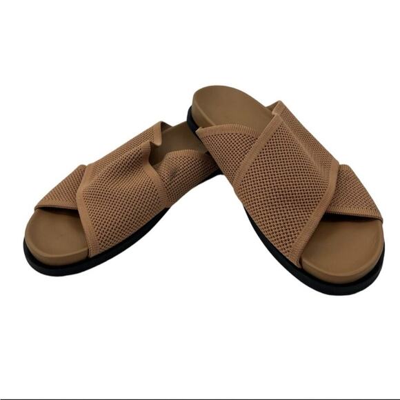 EVERLANE The ReKnit Form Crossover Sandal in Tan Caramel Slip On Comfort 8 NEW - Picture 8 of 11